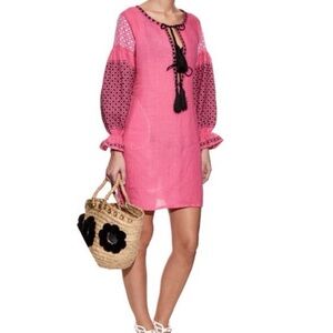 Pink Mini Dress with Black Accents